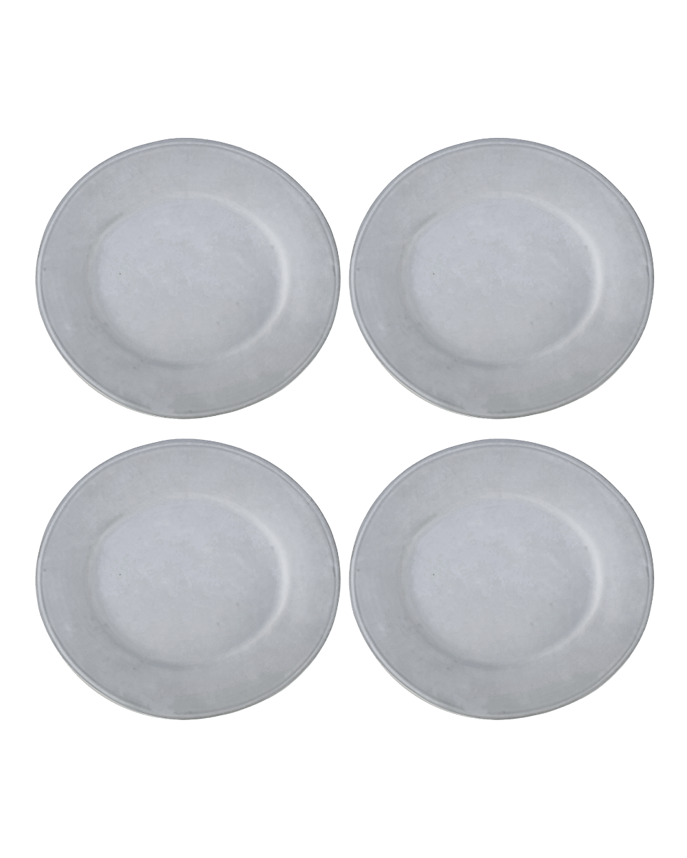 Oval Matte White Ceramic Dinner Plates, Set of 4