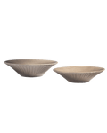 Carved Clay-Toned Ceramic Coupelle Bowls, Set of 4