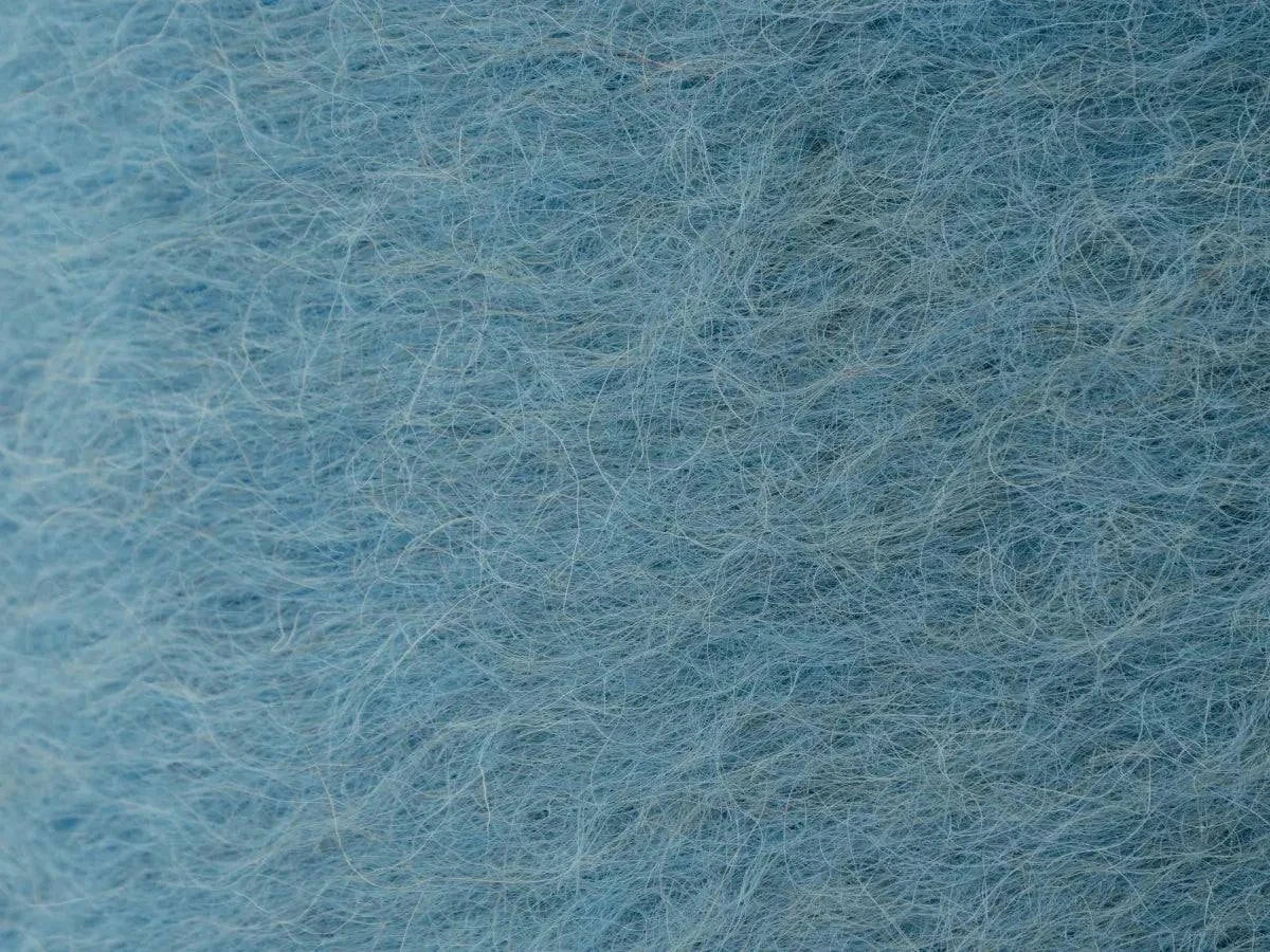 Handwoven Wool Lumbar Pillow, Sky Blue, detail view