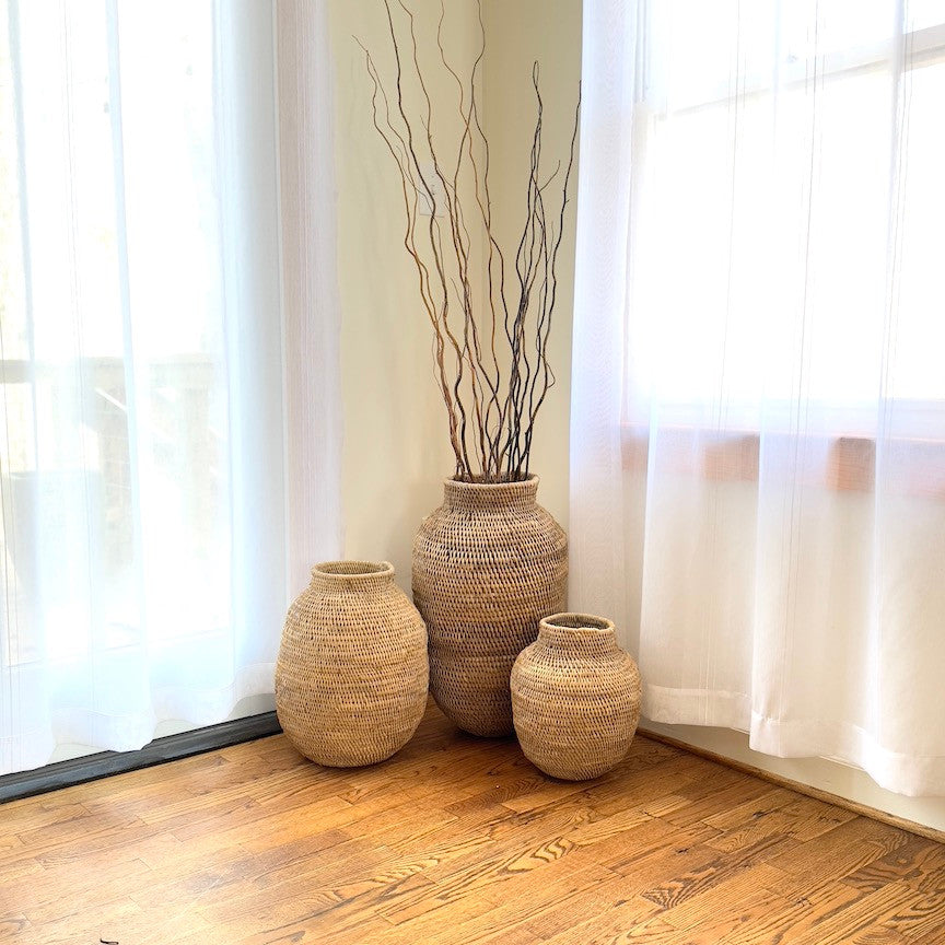 Buhera Hand-Coiled Gathering Basket, Small, another angle