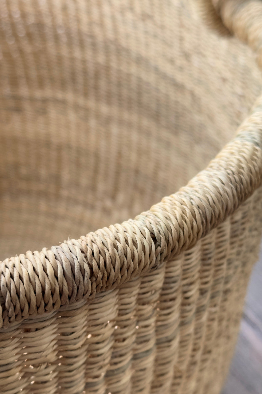 Plump Handwoven Everything Basket, Natural, detail view