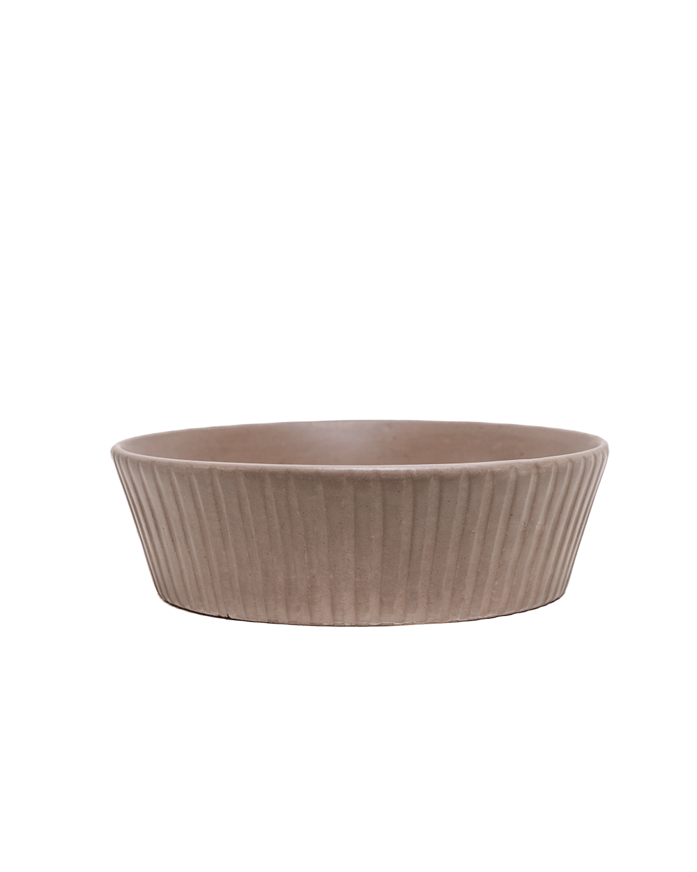 Carved Clay-Toned Ceramic Pasta Bowls, Set of 4