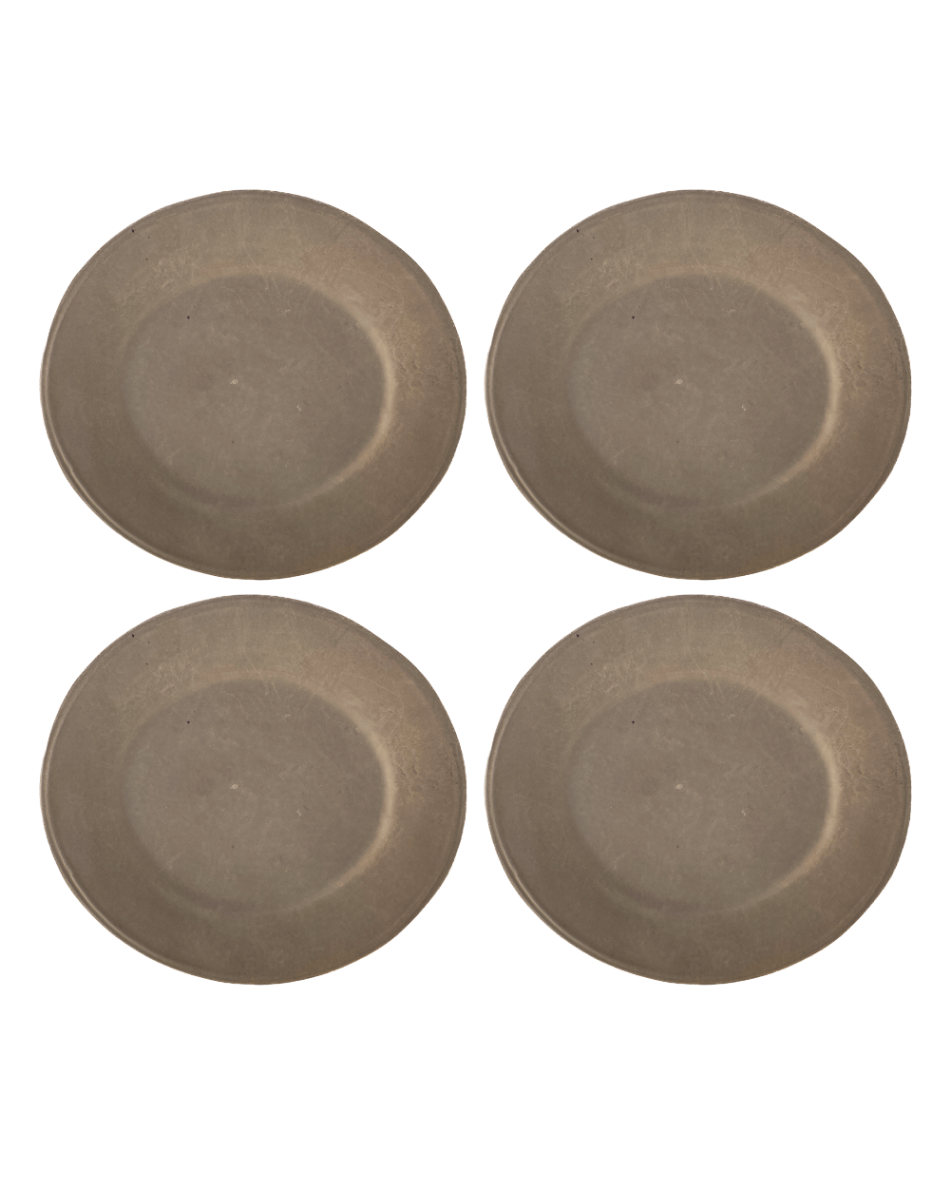 Oval Clay-Toned Ceramic Dinner Plates, Set of 4, view 5
