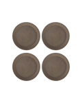 Carved Clay-Toned Ceramic Salad Plates, Set of 4