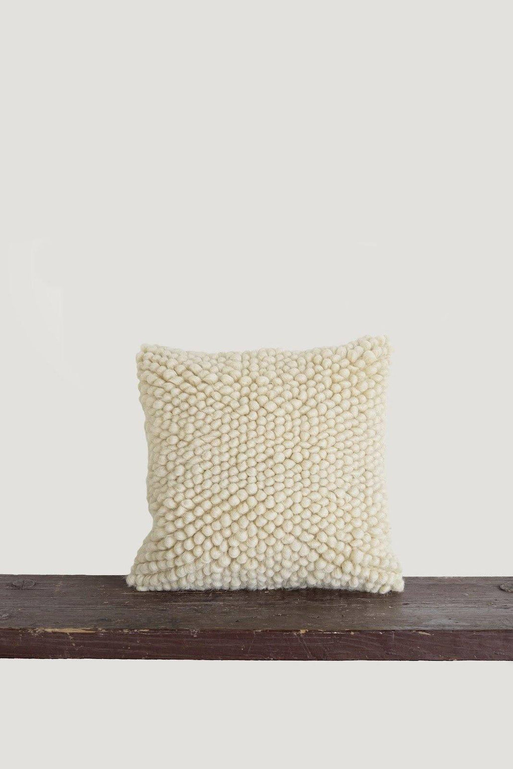Handwoven Wool Decorative Pillow, Stones