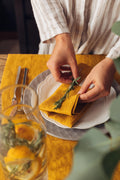 European Linen Runner and Napkin Bundle, Honey