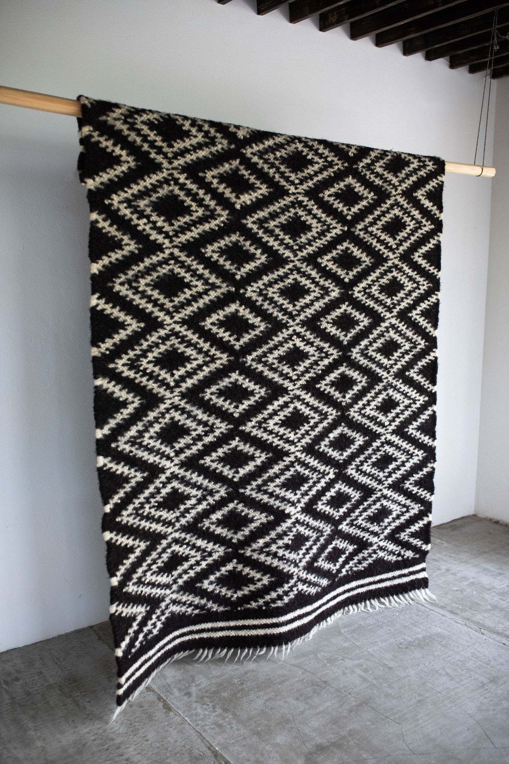 Carpathian Wool Lizhnyk Throw, Spectacled Pattern, view 6