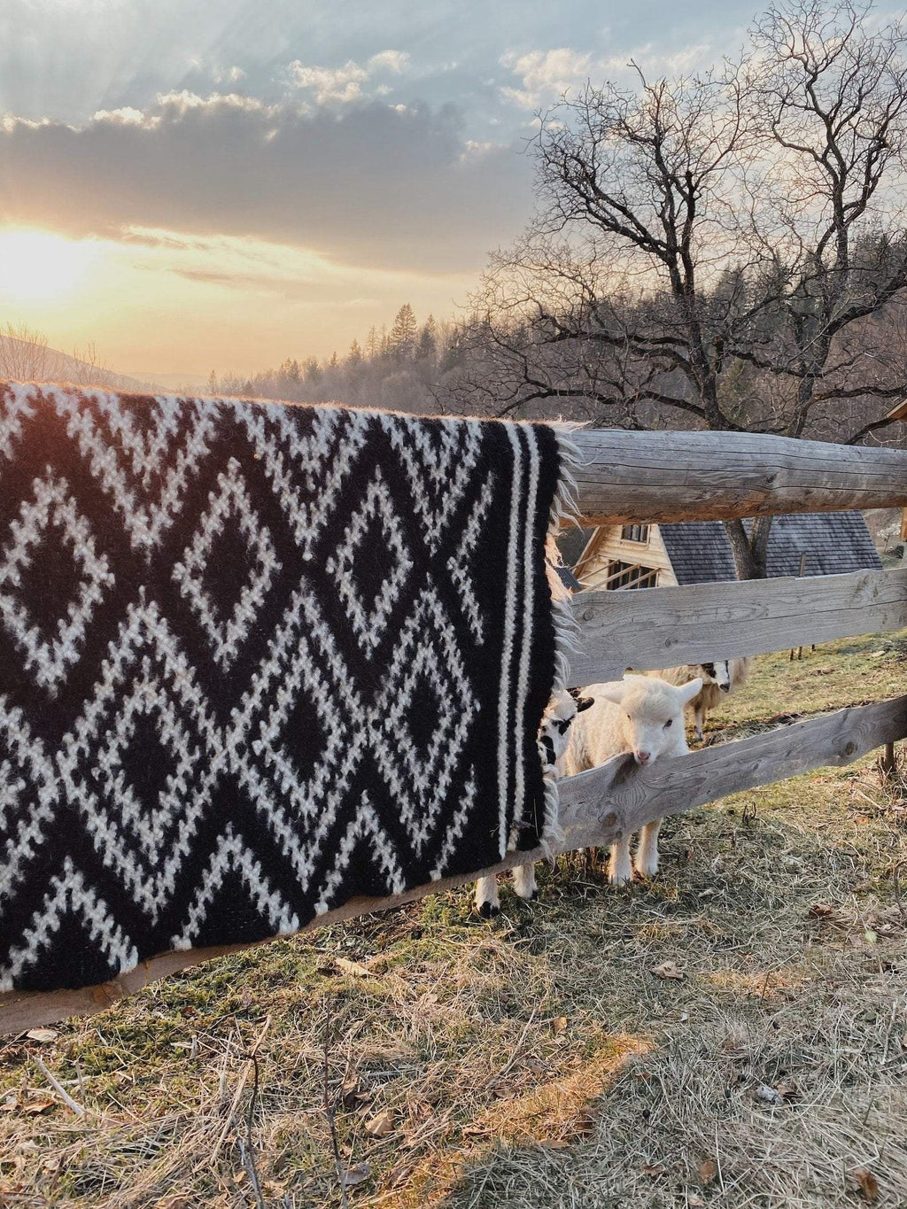 Carpathian Wool Lizhnyk Throw, Spectacled Pattern