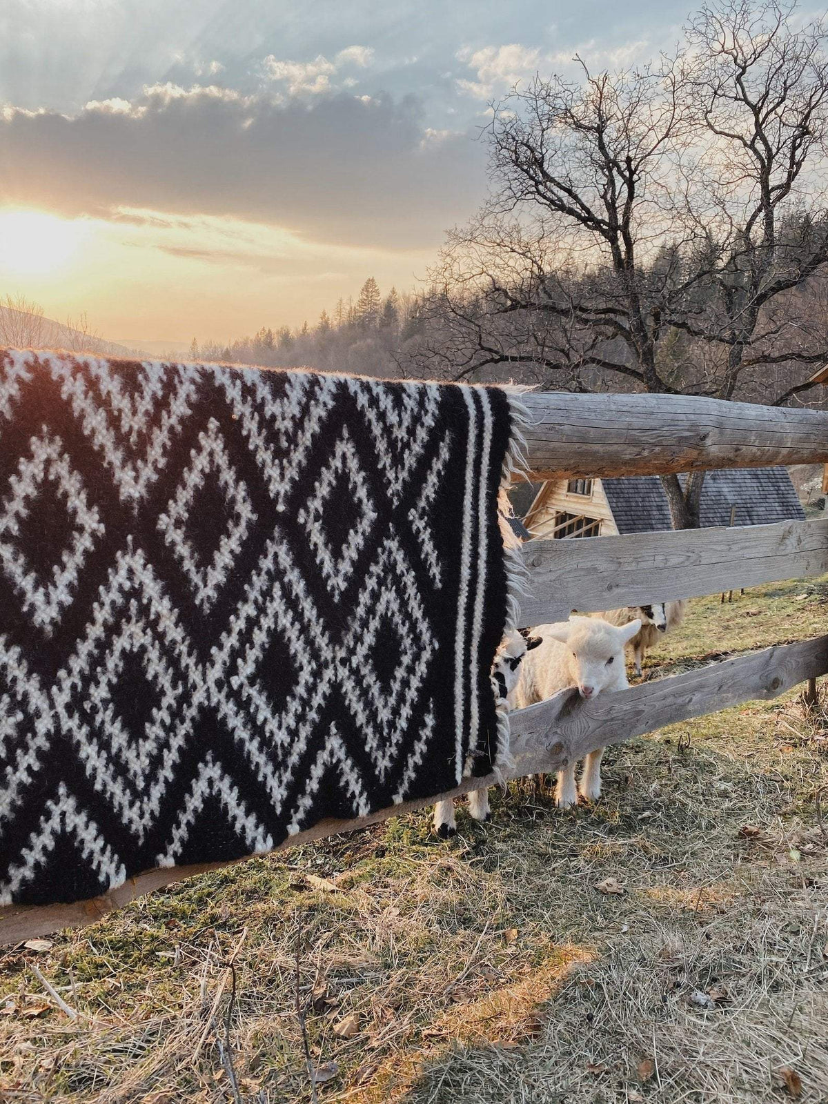 Carpathian Wool Lizhnyk Throw, Spectacled Pattern