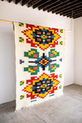Handwoven Thin Wool Rug, Carpathian Pattern, alternate view