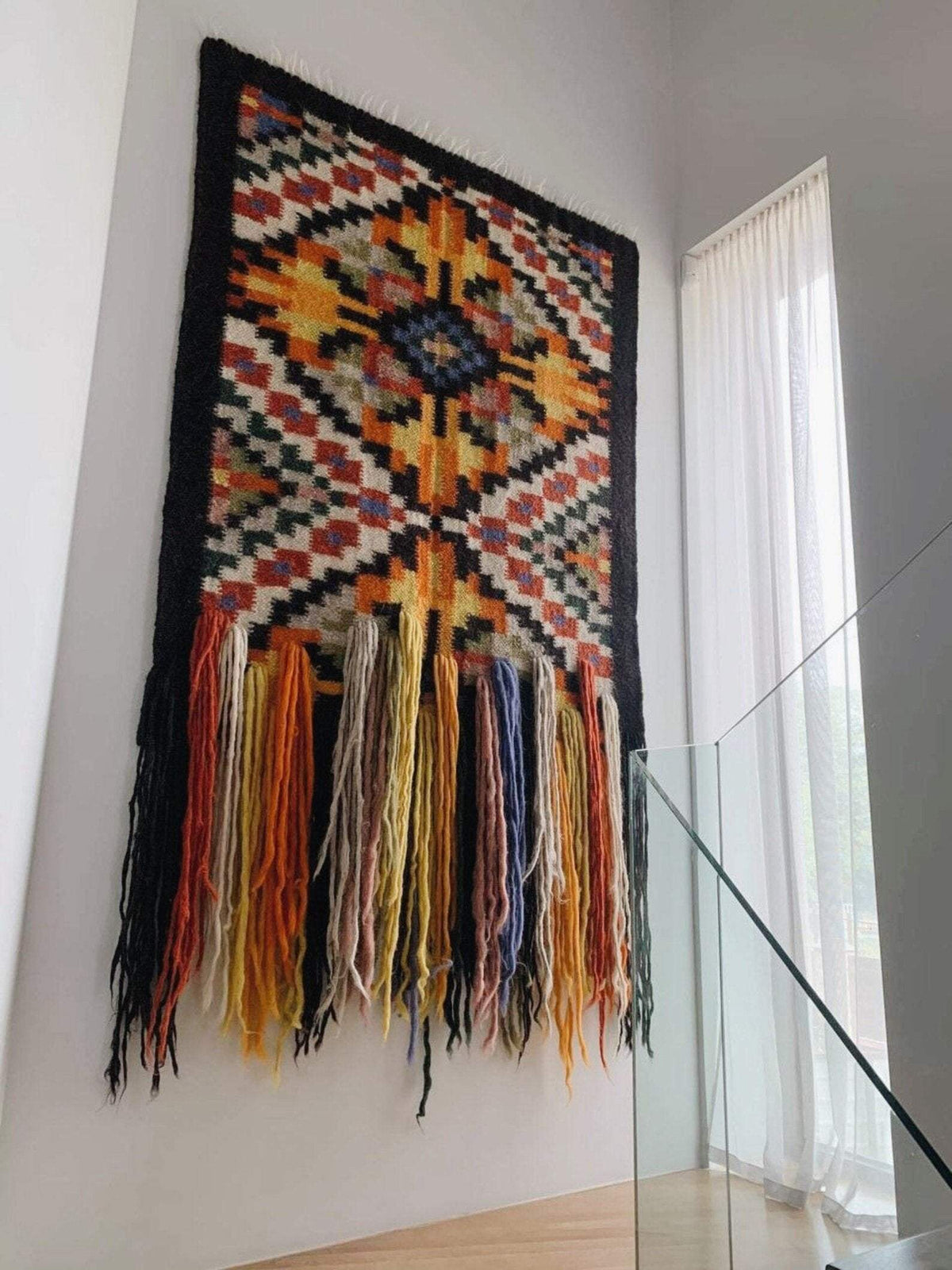 Wool Wall Hanging, Carpathian Pattern, detail view