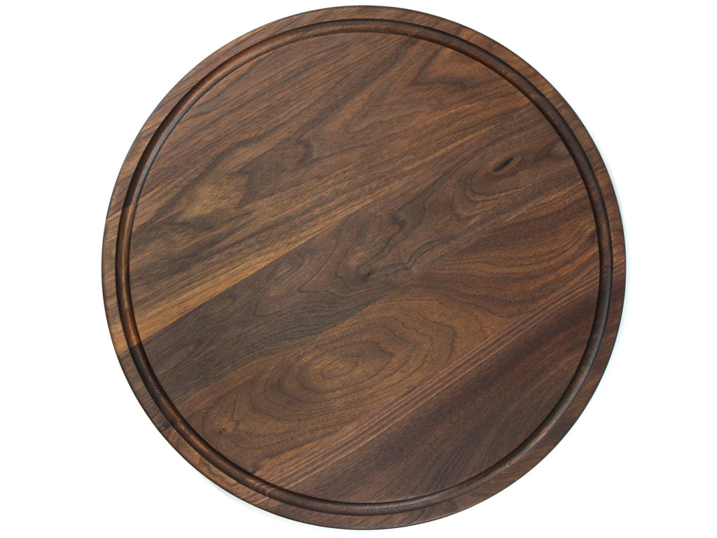 Round Walnut Board with Juice Groove, view 9