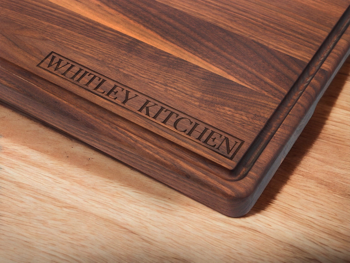 Thick Butcher Block Board with Feet and Handles, view 9