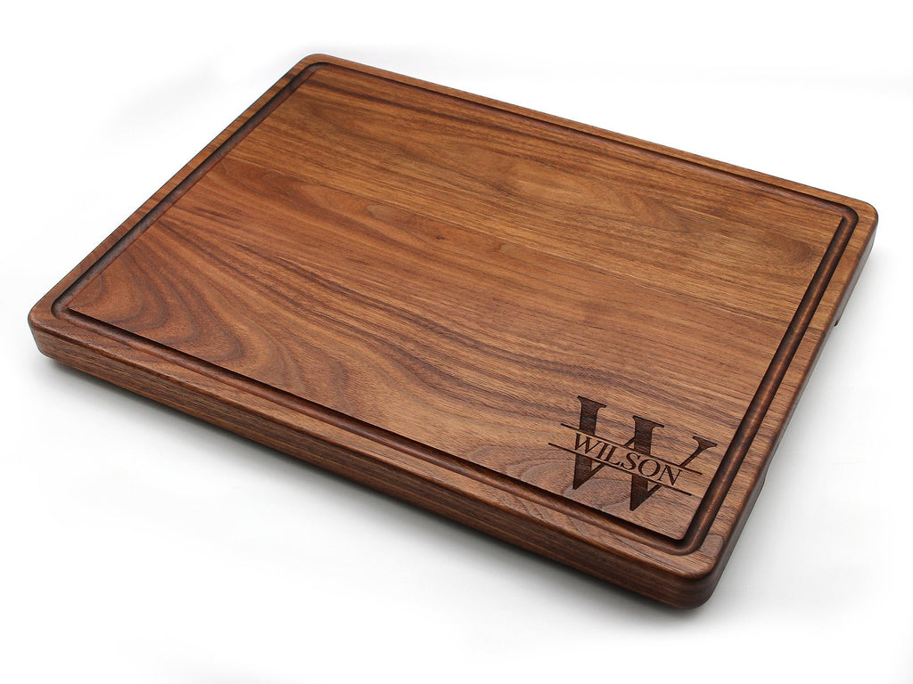 Thick Butcher Block Board with Feet and Handles, view 5