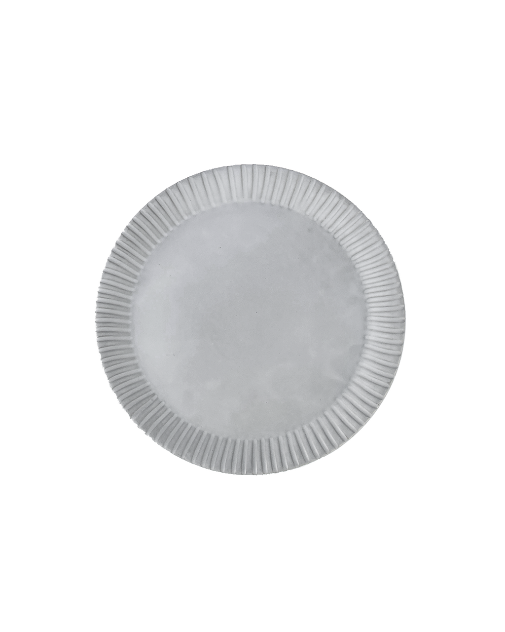 Carved Matte White Ceramic Serving Tray, 12.25 in