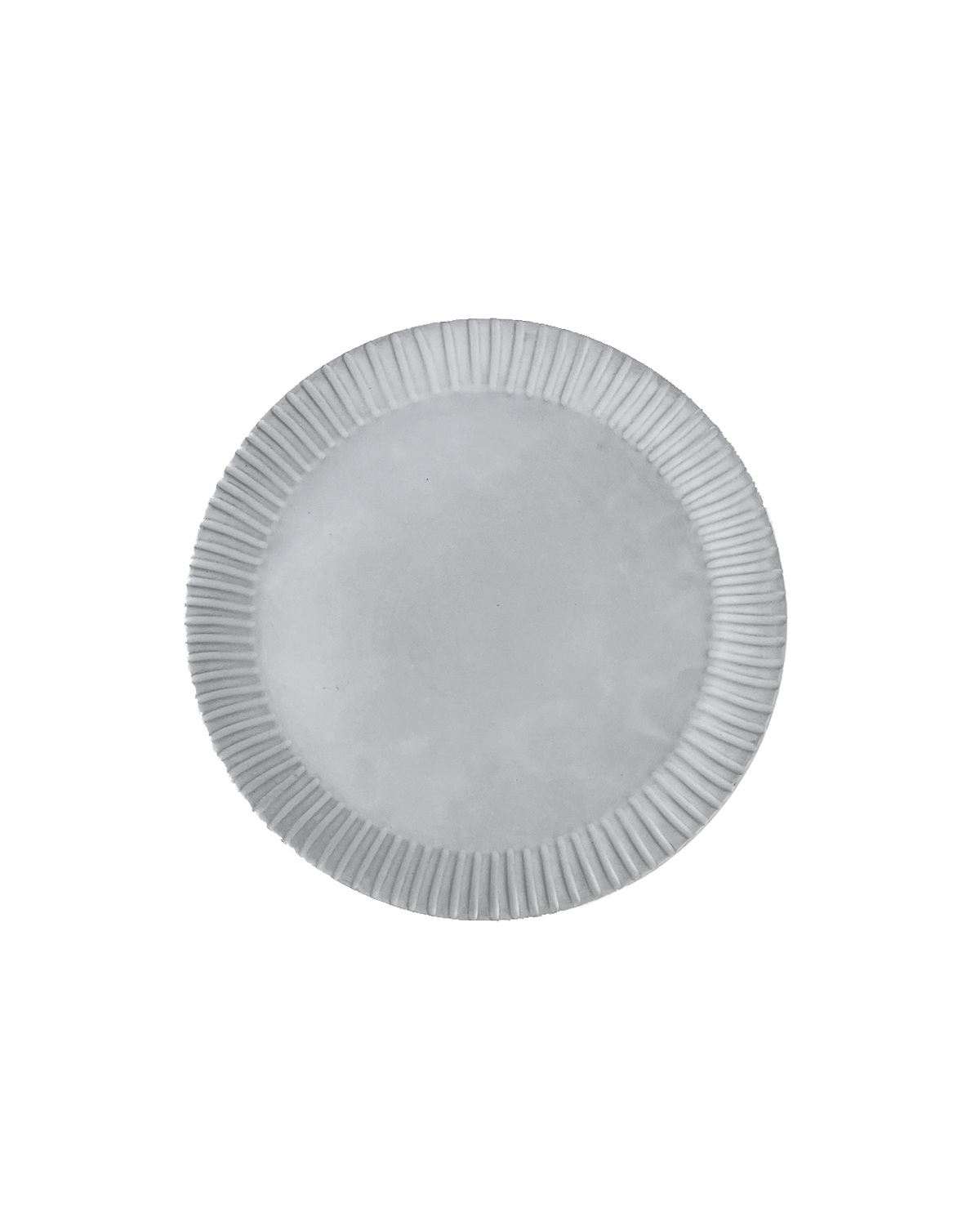 Carved Matte White Ceramic Serving Tray, 12.25 in