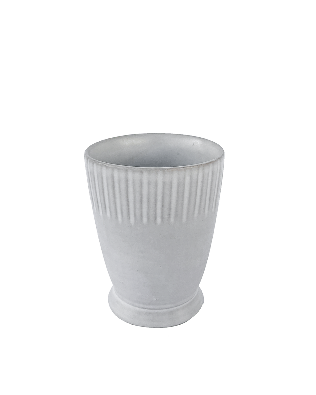 Hand-Carved Matte White Ceramic Tumbler
