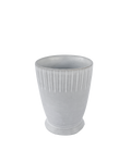 Hand-Carved Matte White Ceramic Tumbler
