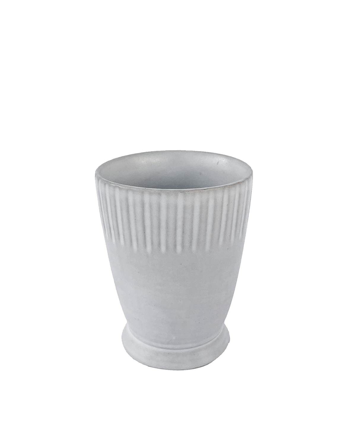 Hand-Carved Matte White Ceramic Tumbler
