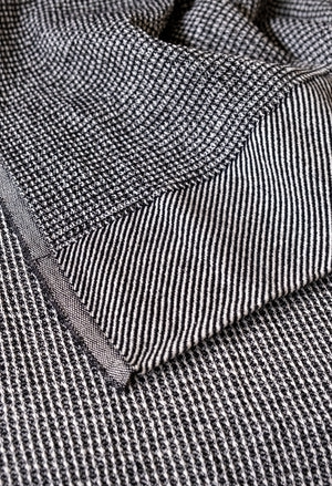 Waffle-Weave Cotton Blend Throw, Black, detail view