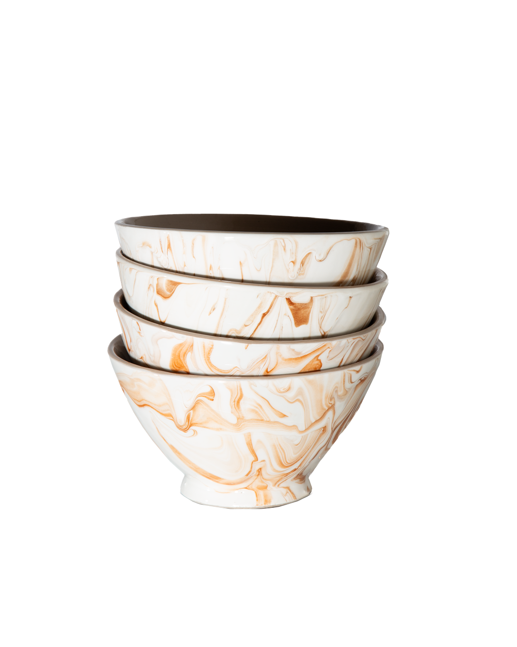 Marbled Terracotta Ramen Bowls, Set of 4