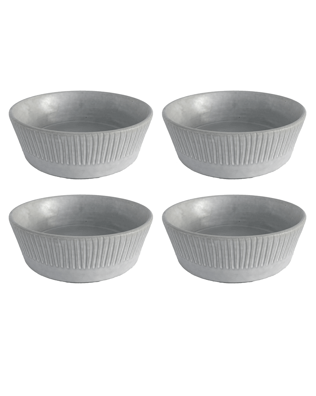 Carved Matte White Ceramic Pasta Bowls, Set of 4, view 6
