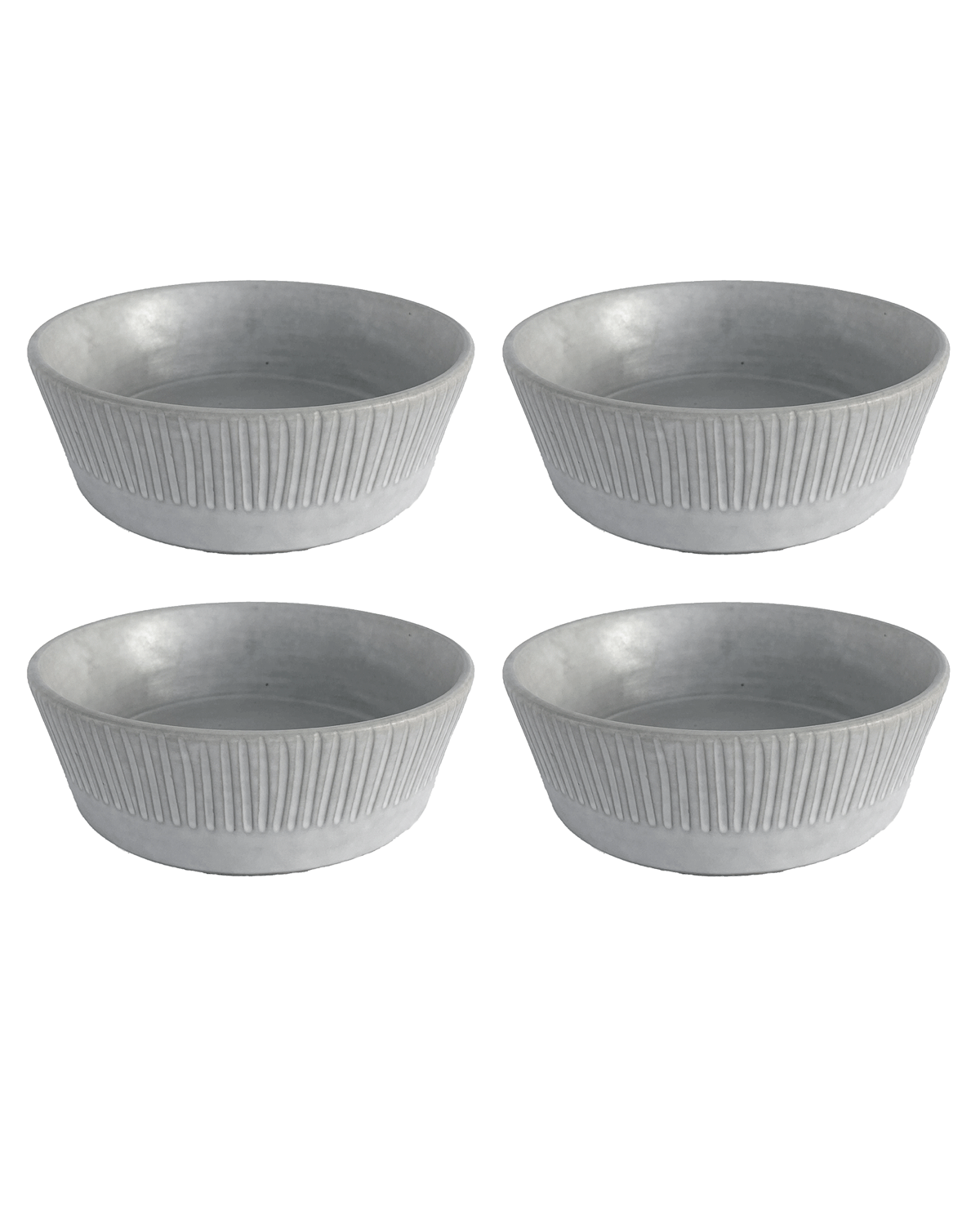 Carved Matte White Ceramic Pasta Bowls, Set of 4, view 6
