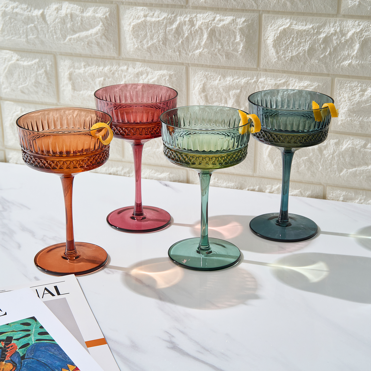 Tonal Crystal Champagne Coupes, Set of 4, view 6