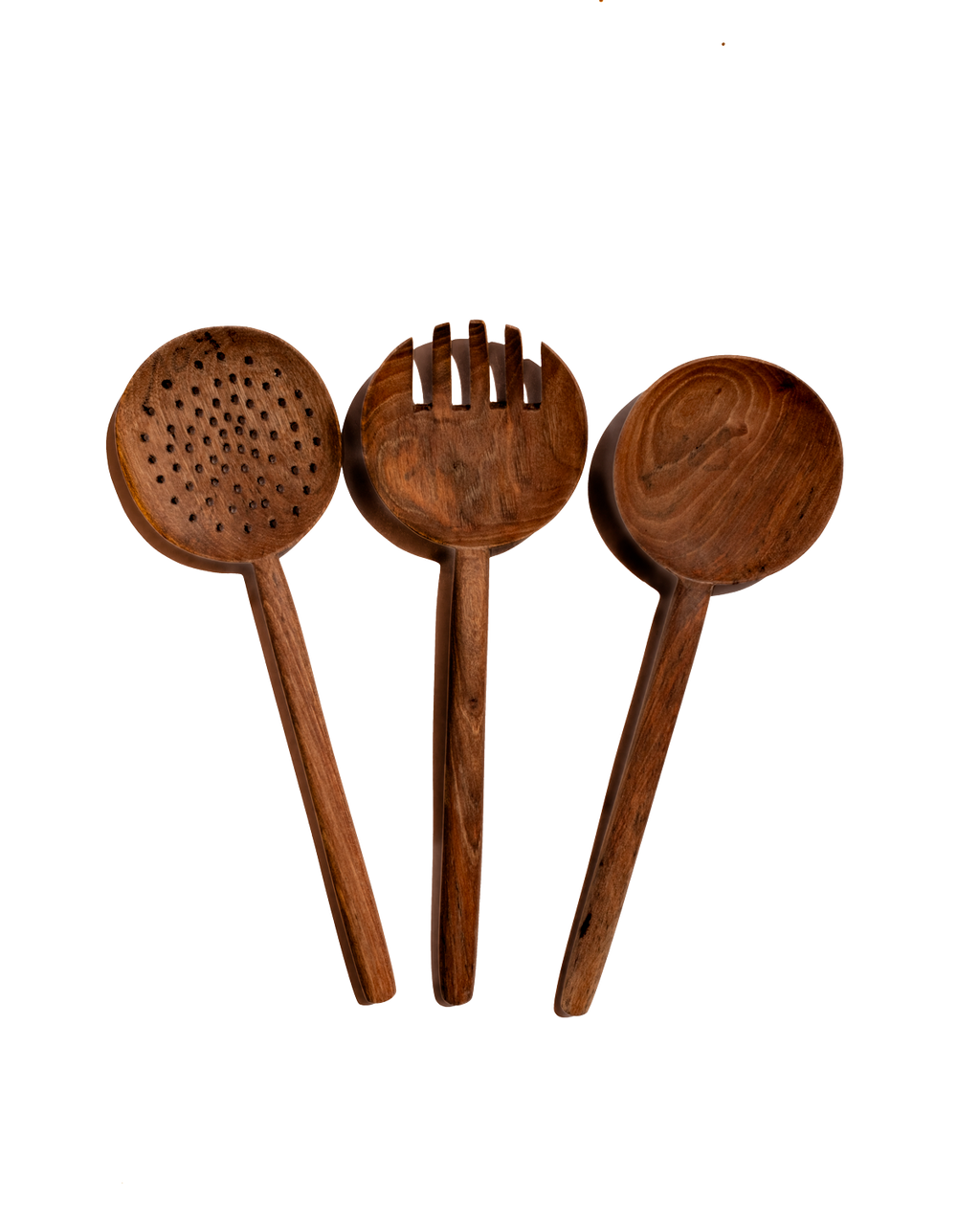 Long Handle Walnut Spoons, Set of 3