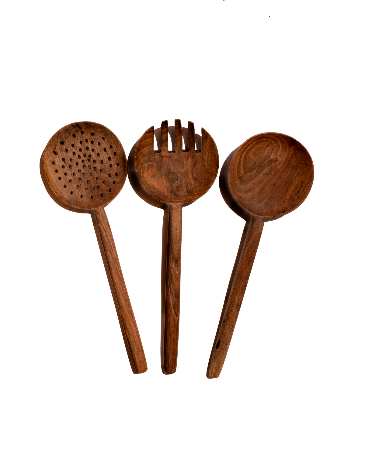 Long Handle Walnut Spoons, Set of 3