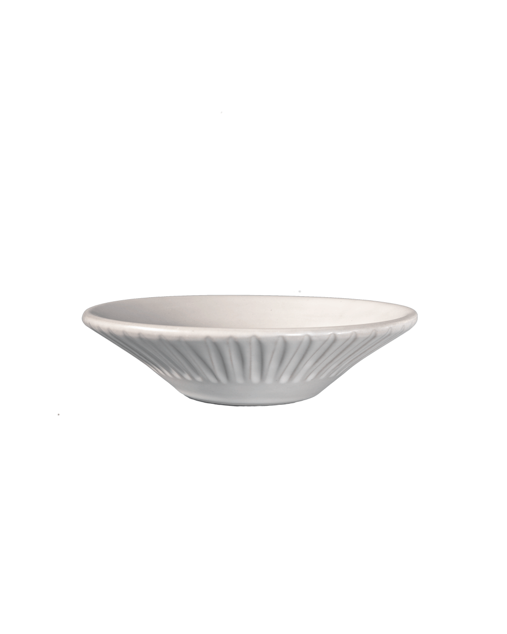 Carved Matte White Ceramic Coupelle Bowls, Set of 4, view 11