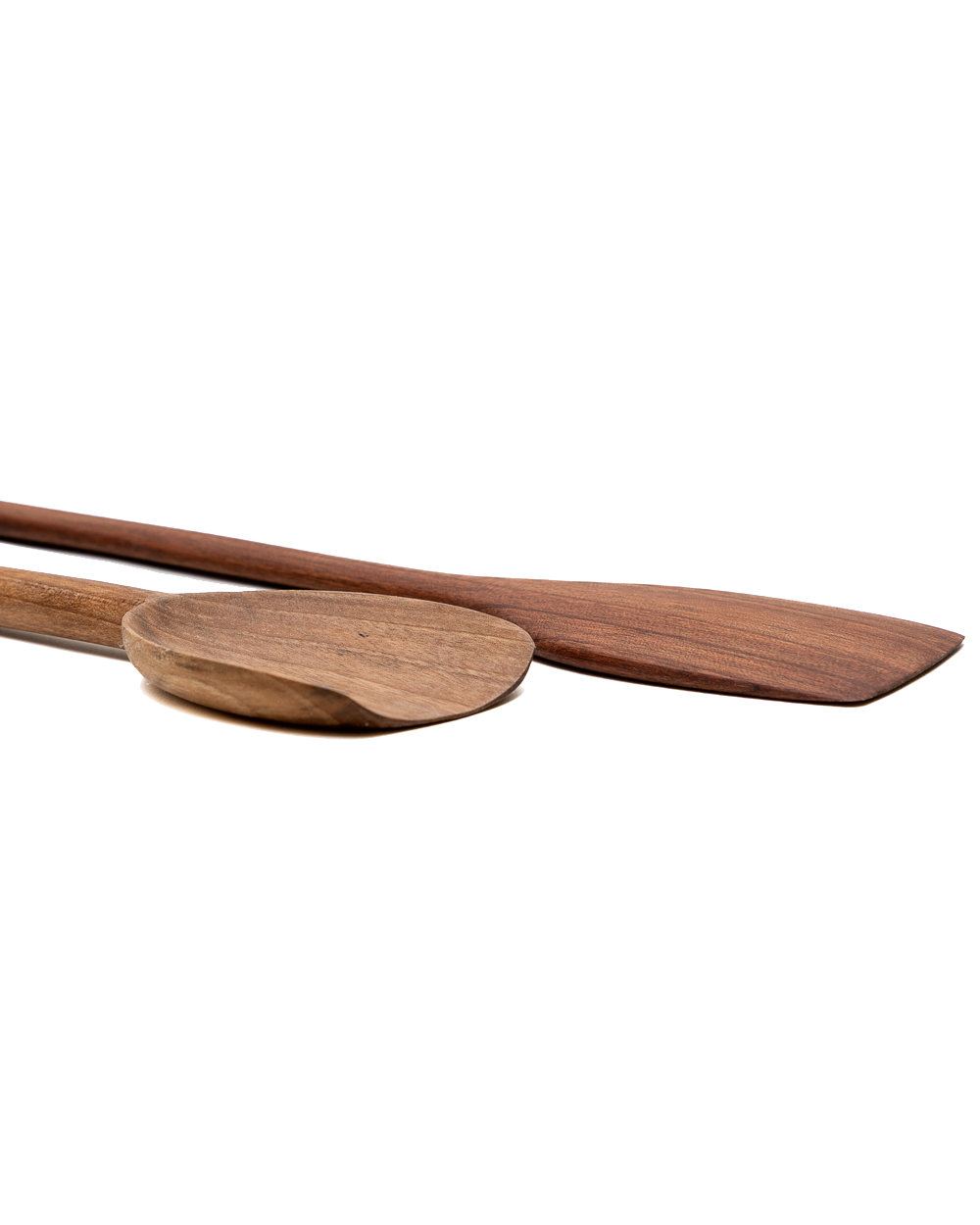 Hand-Carved Walnut Flat Spatula, another angle