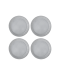 Carved Matte White Ceramic Salad Plates, Set of 4