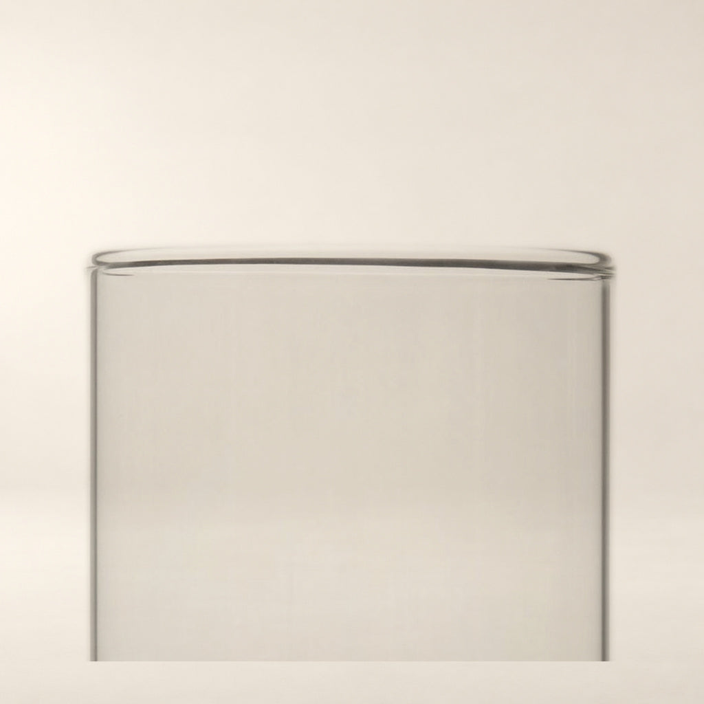 Sora Handblown Glass Cylinder Vase, 7 in tighter close-up of the photographed surface.
