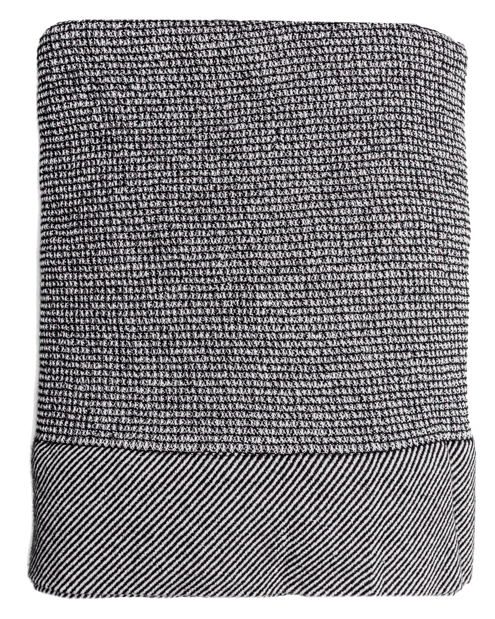 Waffle-Weave Cotton Blend Throw, Black