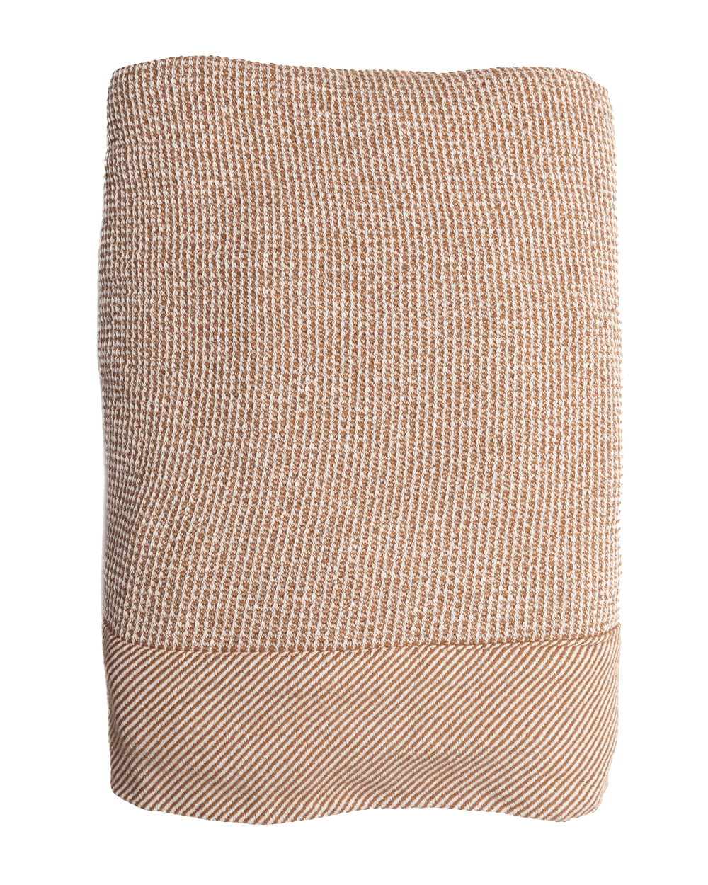 Waffle-Weave Cotton Blend Throw, Camel