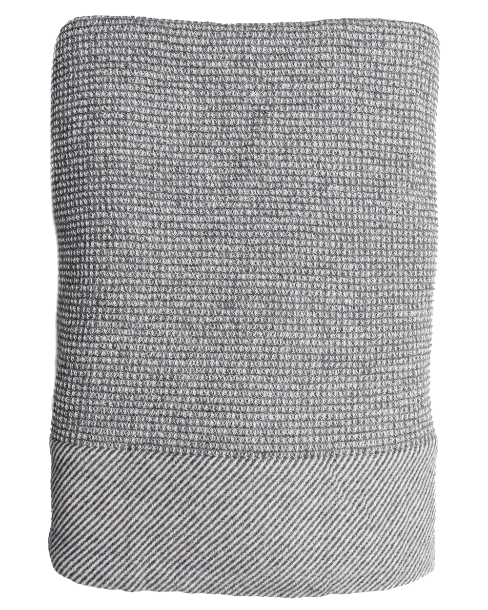 Waffle-Weave Cotton Blend Throw, Grey